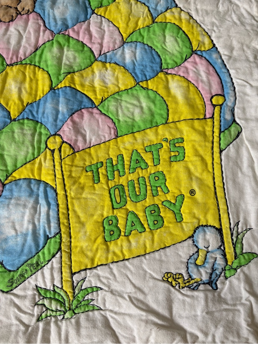 Vintage “ That’s Our Baby “ Baby Quilted Blanket Animal’s Nostalgia - Picture 2 of 12